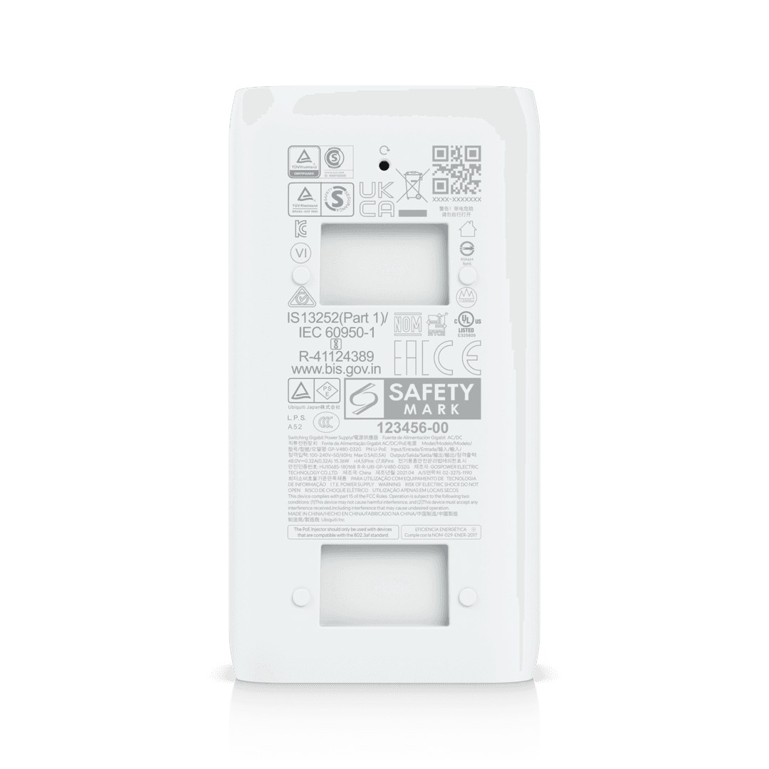 آداپتور PoE یوبیکیوتی U-POE-af — ۸۰۲.۳af گیگابیت ۱۵ وات