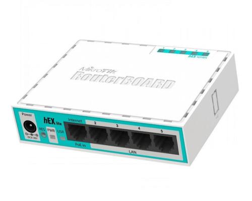 نمای تکمیلی روتر میکروتیک hEX Lite (RB750r2) — ۵ پورت Fast Ethernet — تصویر 4