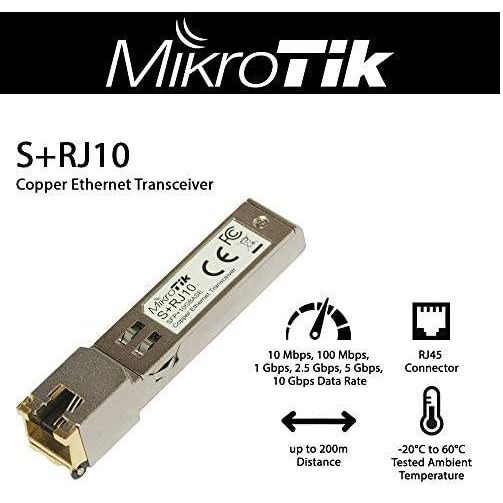 نمای تکمیلی ماژول SFP+ به RJ45 میکروتیک مدل S+RJ10 — تصویر 2