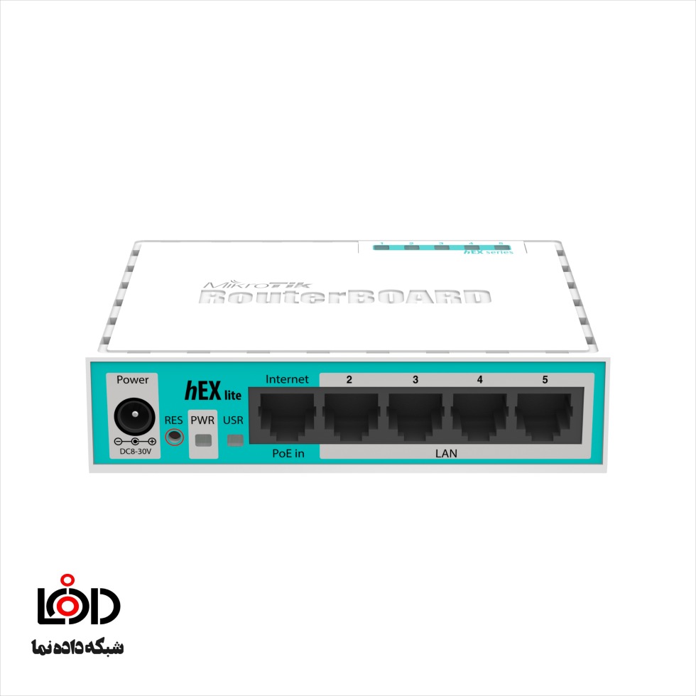 روتر میکروتیک hEX Lite (RB750r2) — ۵ پورت Fast Ethernet