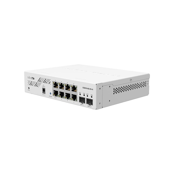 سوییچ ۸ پورت گیگابیت css610 میکروتیک — نمای پورت‌ها