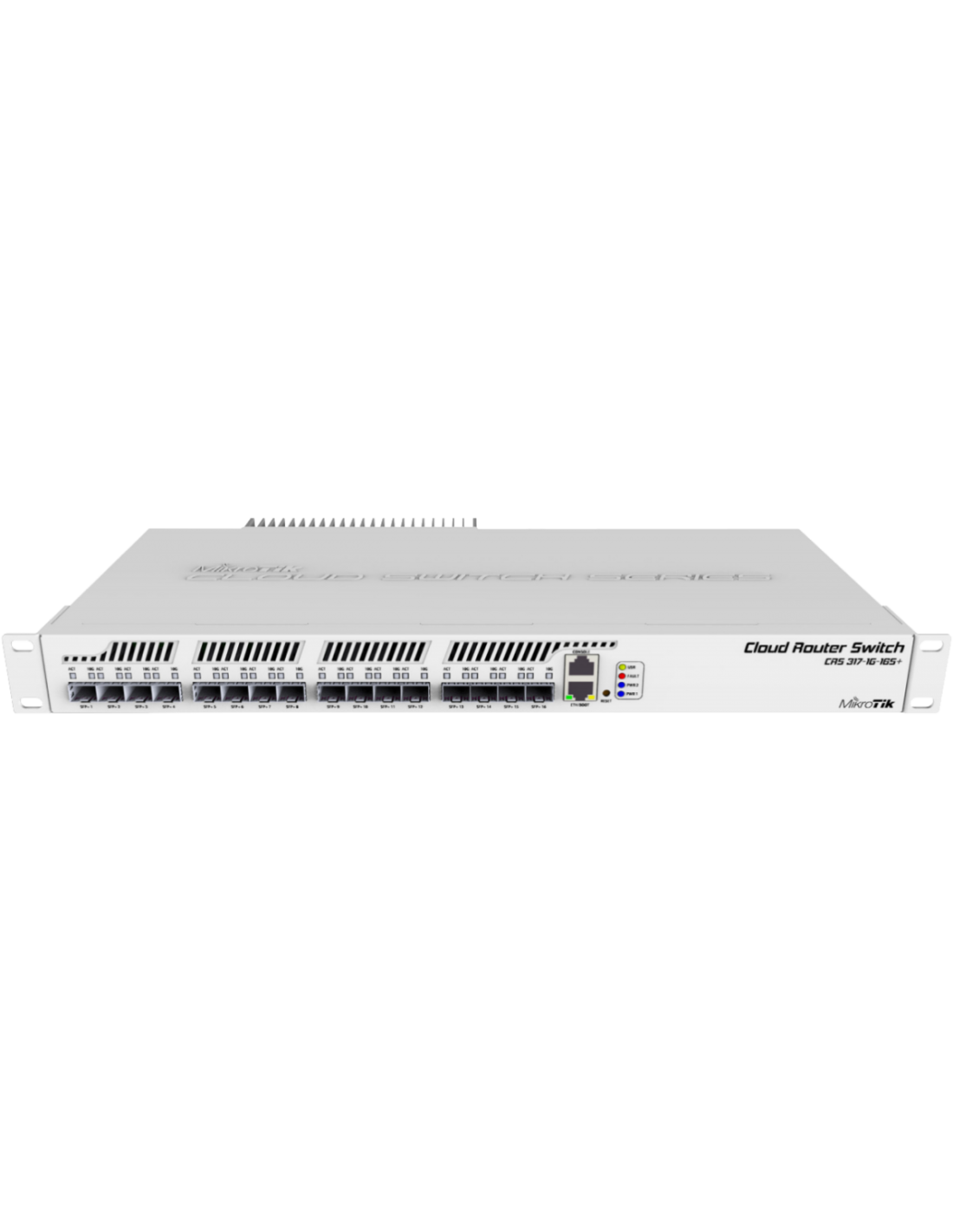 نمای تکمیلی سوئیچ ریک‌مونت میکروتیک CRS317-1G-16S+RM (۱۶ پورت SFP+ 10G) — تصویر 3