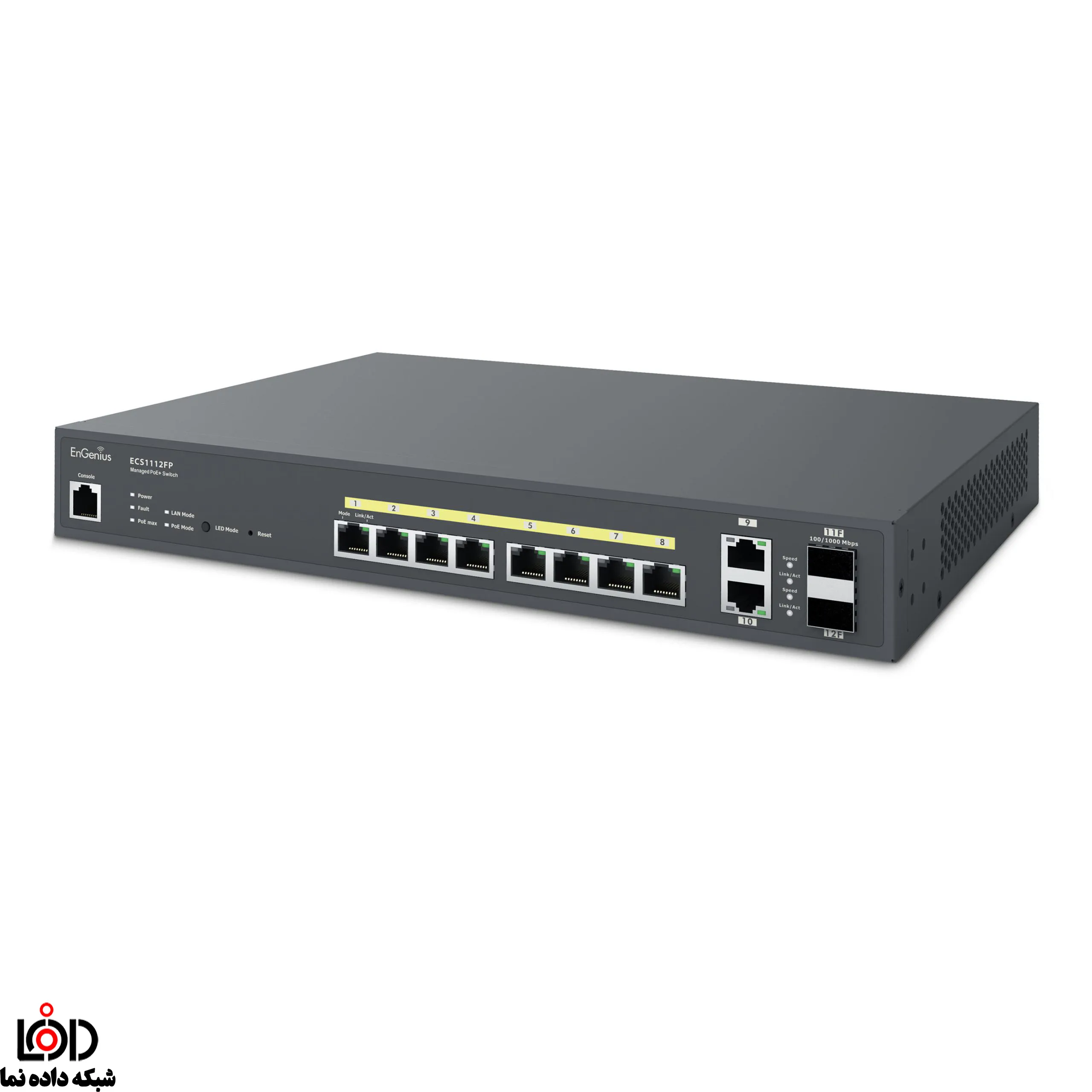 نمای پشت سوئیچ ECS1112FP انجنیوس